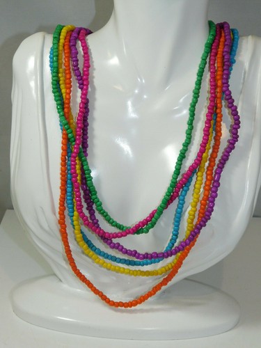 Collier perles verre - collier, de